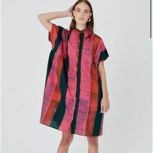 Osei Duro Bata Dress in Carmine - XS
